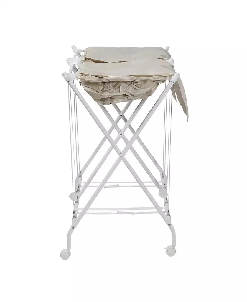 商品Honey Can Do|Double Bounce Back Hamper Foldable Bag Laundry Sorter on Wheels with Lid, Set of 2,价格¥615,第3张图片详细描述