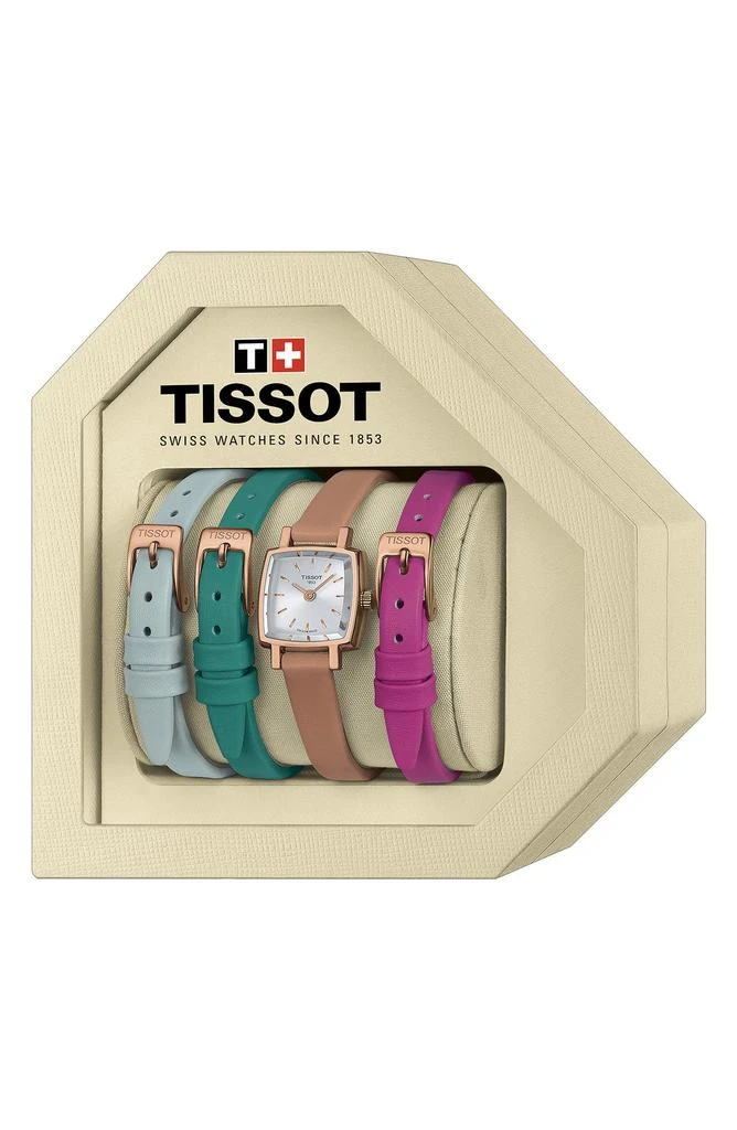 商品Tissot|Lovely Summer Leather Strap Square Watch & Interchangeable Straps Set, 20mm,价格¥1827,第3张图片详细描述