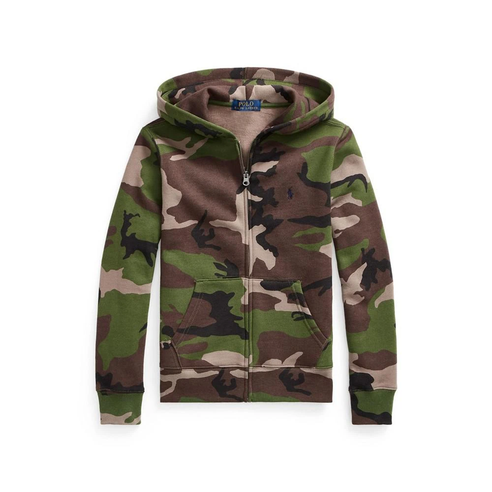 商品Ralph Lauren|Big Boys Camo Fleece Full-Zip Hoodie,价格¥318,第1张图片
