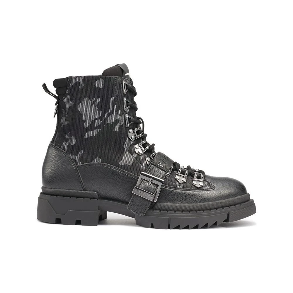 商品Karl Lagerfeld Paris|Karl Lagerfeld Men's Camo Front Logo Strap Buckle Lug Sole Boot,价格¥2194,第2张图片详细描述