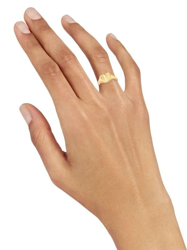 商品Saks Fifth Avenue|14K Yellow Gold Flat Heart Signet Ring,价格¥4175,第2张图片详细描述