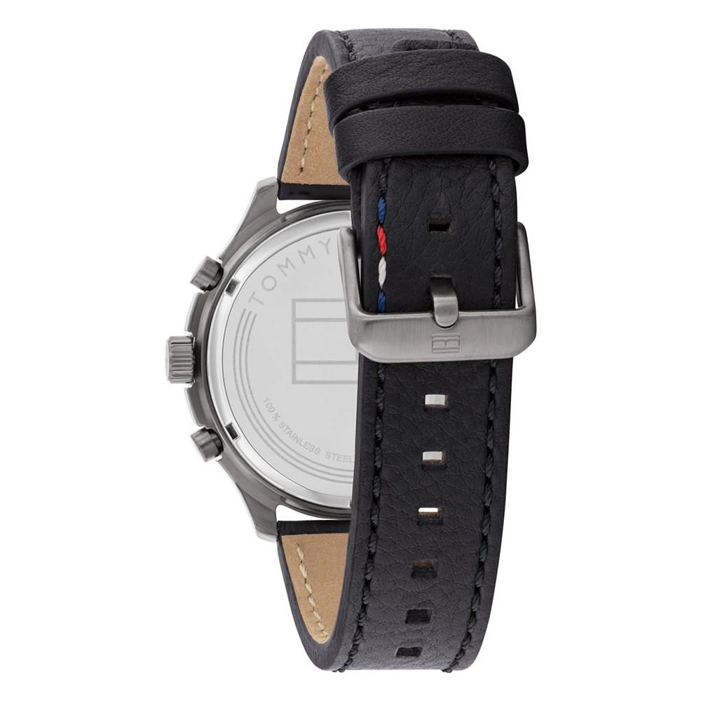 商品Tommy Hilfiger|Men's Black Leather Strap Watch 44mm,价格¥874,第3张图片详细描述