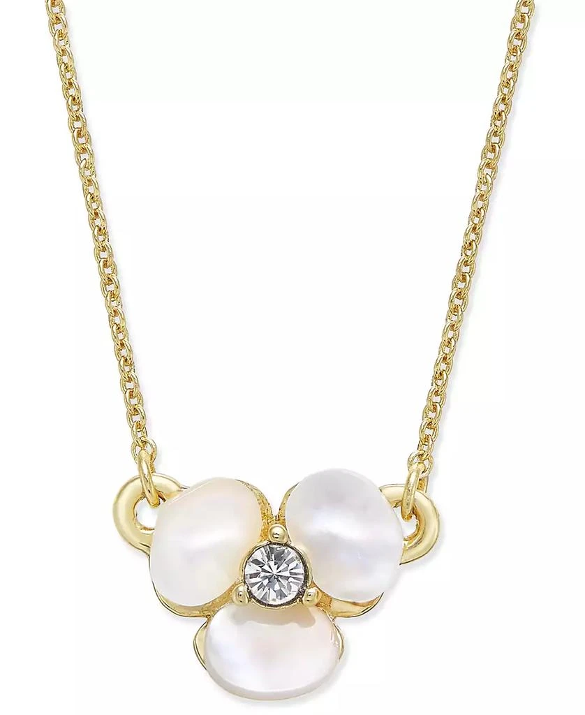 商品Kate Spade|Gold-Tone Pavé & Mother-of-Pearl Flower Pendant Necklace,价格¥327,第1张图片