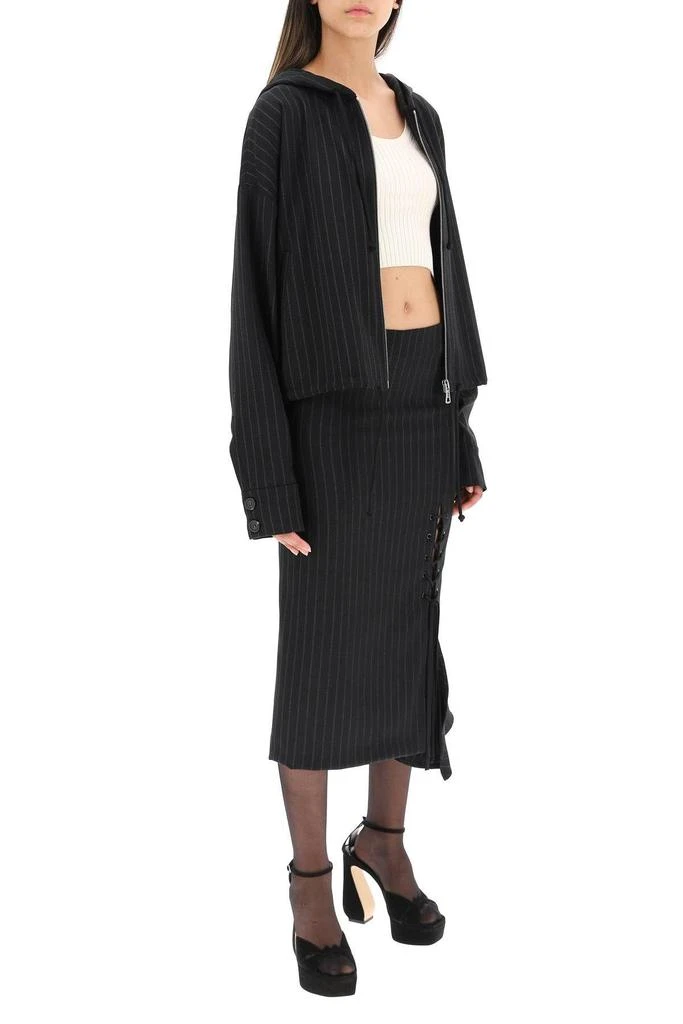 商品Max Mara|FIDO PINSTRIPED JACKET WITH ZIP AND HOOD,价格¥1435,第2张图片详细描述