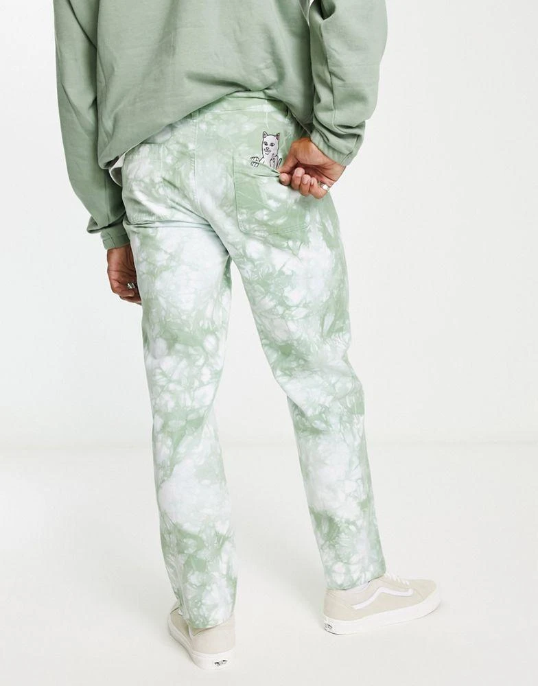商品Rip N Dip|RIPNDIP og prisma casual trousers in green and white tie dye,价格¥423,第2张图片详细描述