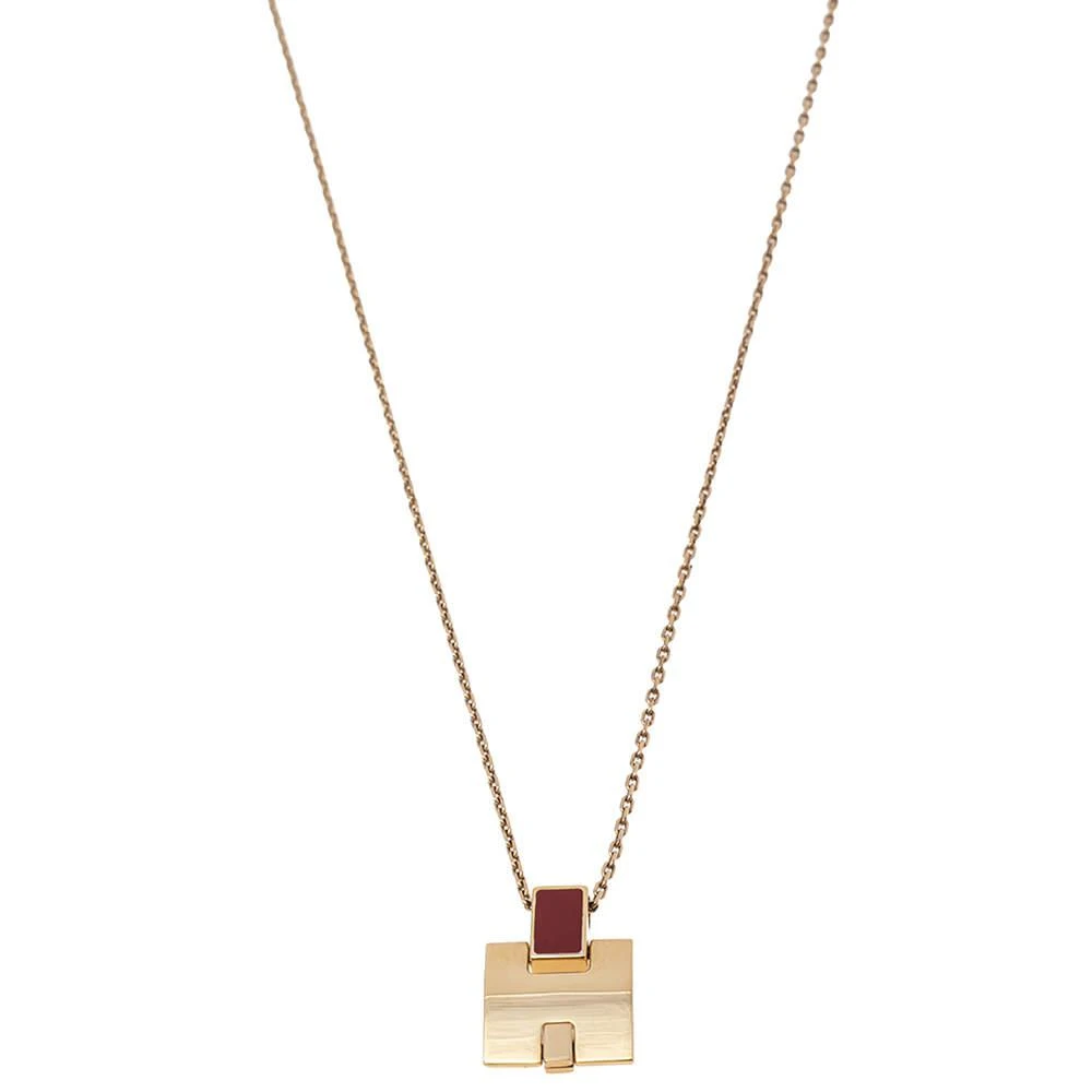 商品[二手商品] Hermes|Hermes Eileen Red Enamel Gold Tone Metal Pendant,价格¥1488,第1张图片