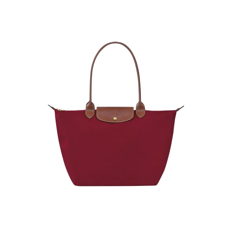 LONGCHAMP/珑骧 女士深蓝色帆布金色五金按扣拉链开合大号托特包 商品