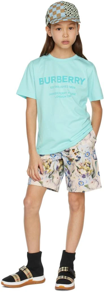 商品Burberry|蓝色 Horseferry 儿童 T 恤,价格¥1376,第1张图片