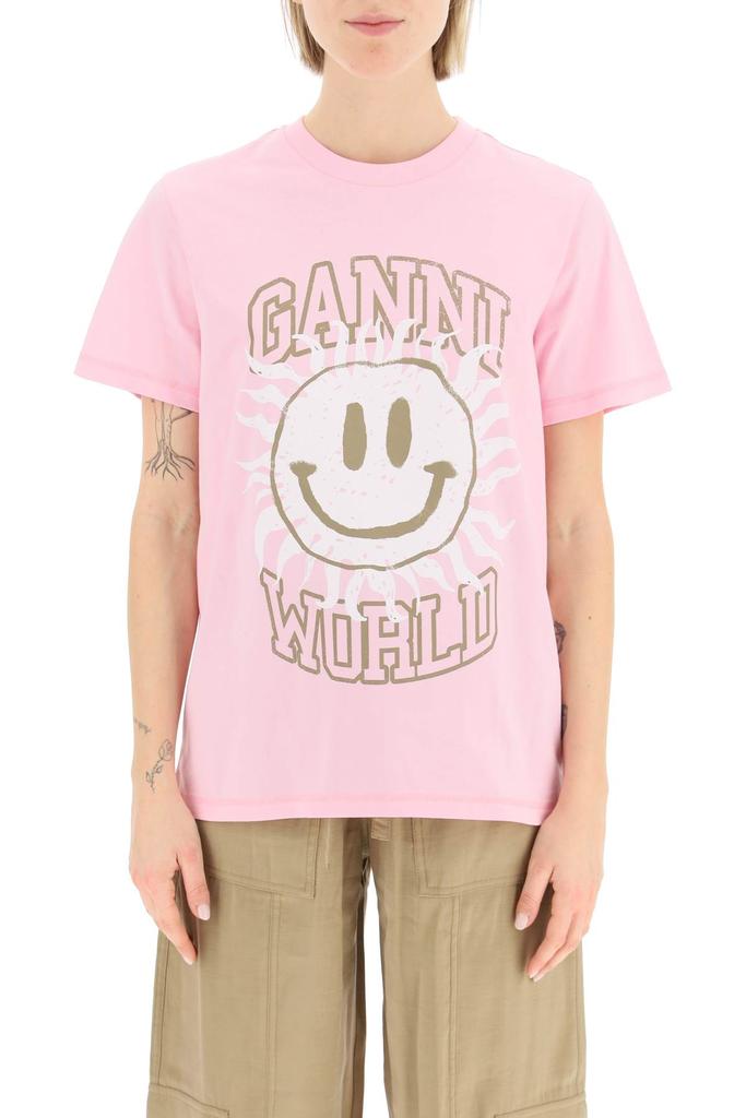 Ganni 'Smiley' Print T Shirt商品第2张图片规格展示