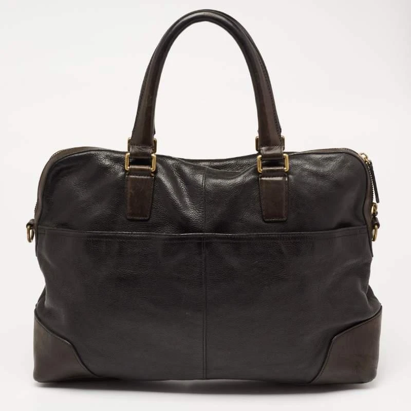 商品[二手商品] Coach|Coach Black/Dark Brown Leather Briefcase Bag,价格¥818,第4张图片详细描述