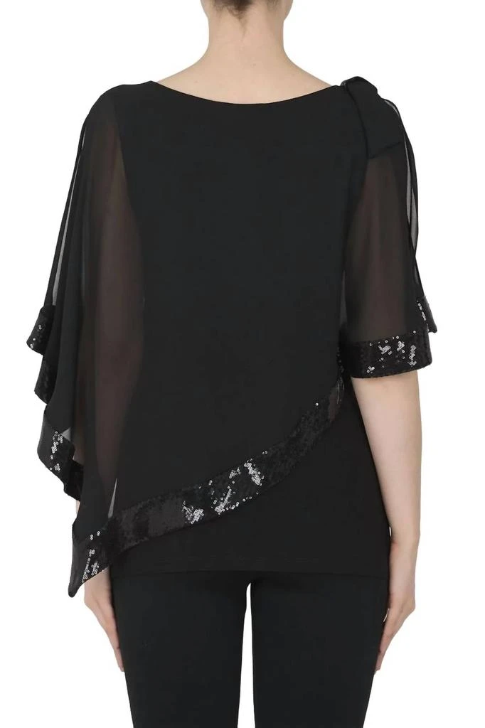 商品JOSEPH RIBKOFF|Asymmetrical Chiffon Overlay Top In Black,价格¥1091,第2张图片详细描述