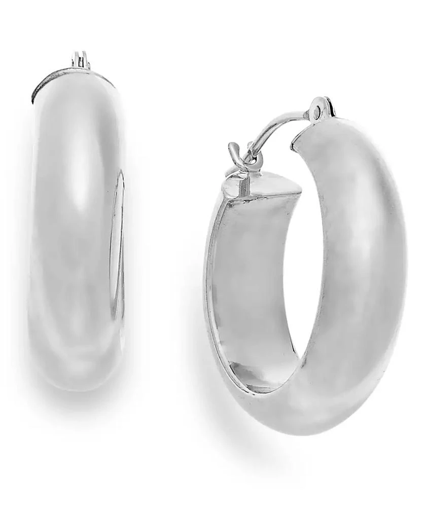 商品Macy's|Wide Hoop Earrings in 10k White Gold,价格¥4279,第1张图片