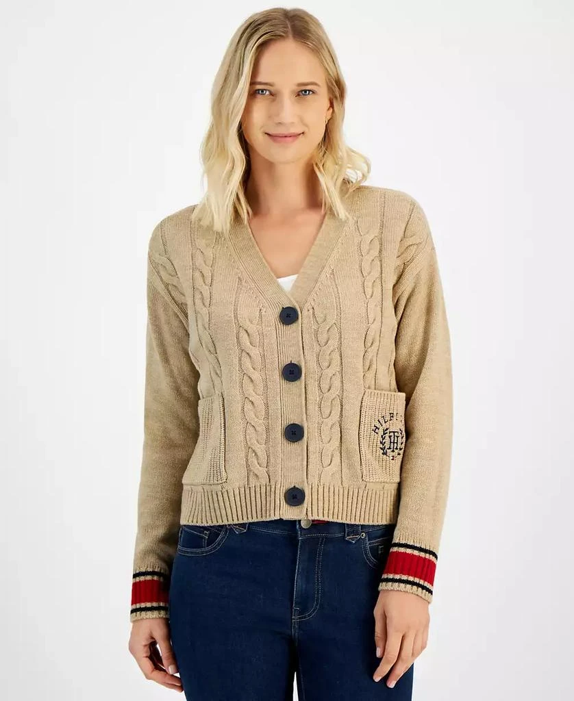 商品Tommy Hilfiger|Women's Cable Knit Front Button Cardigan,价格¥340,第1张图片