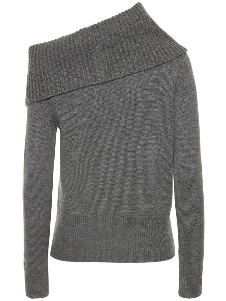Cashmere Asymmetric Neckline Sweater商品第3张图片规格展示