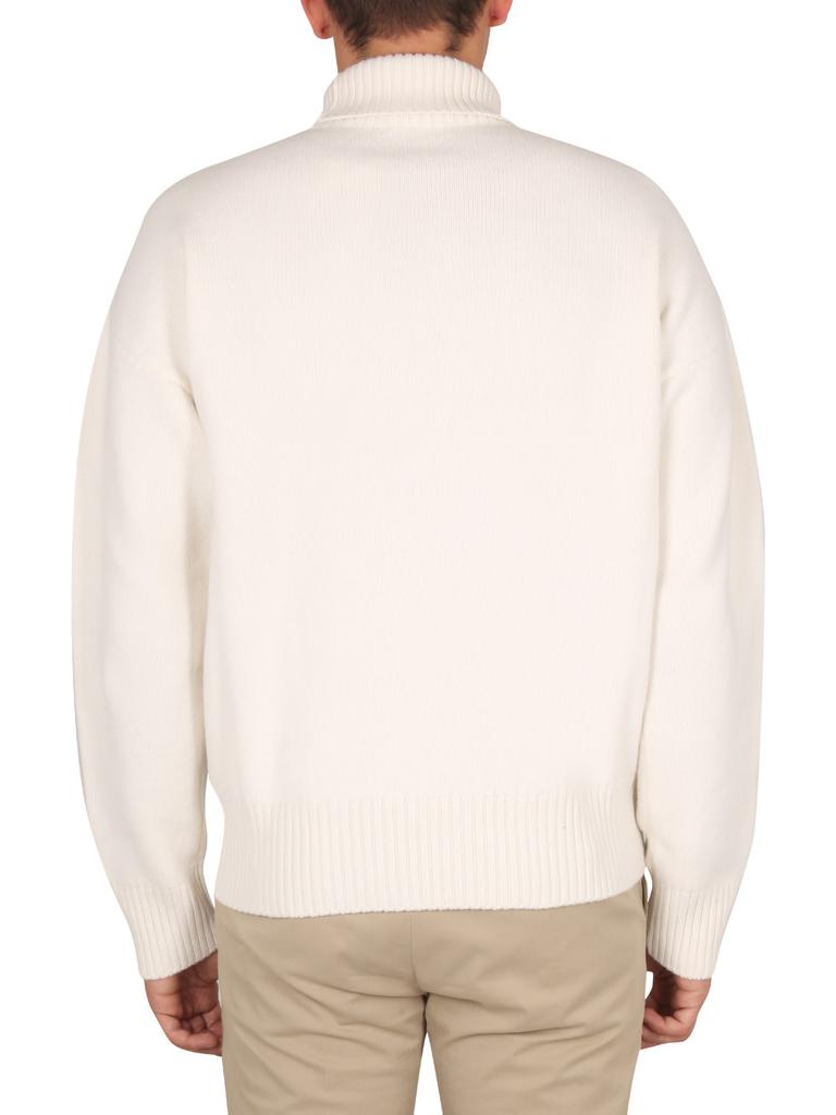 Ami Alexandre Mattiussi Turtleneck Sweater With Logo商品第2张图片规格展示