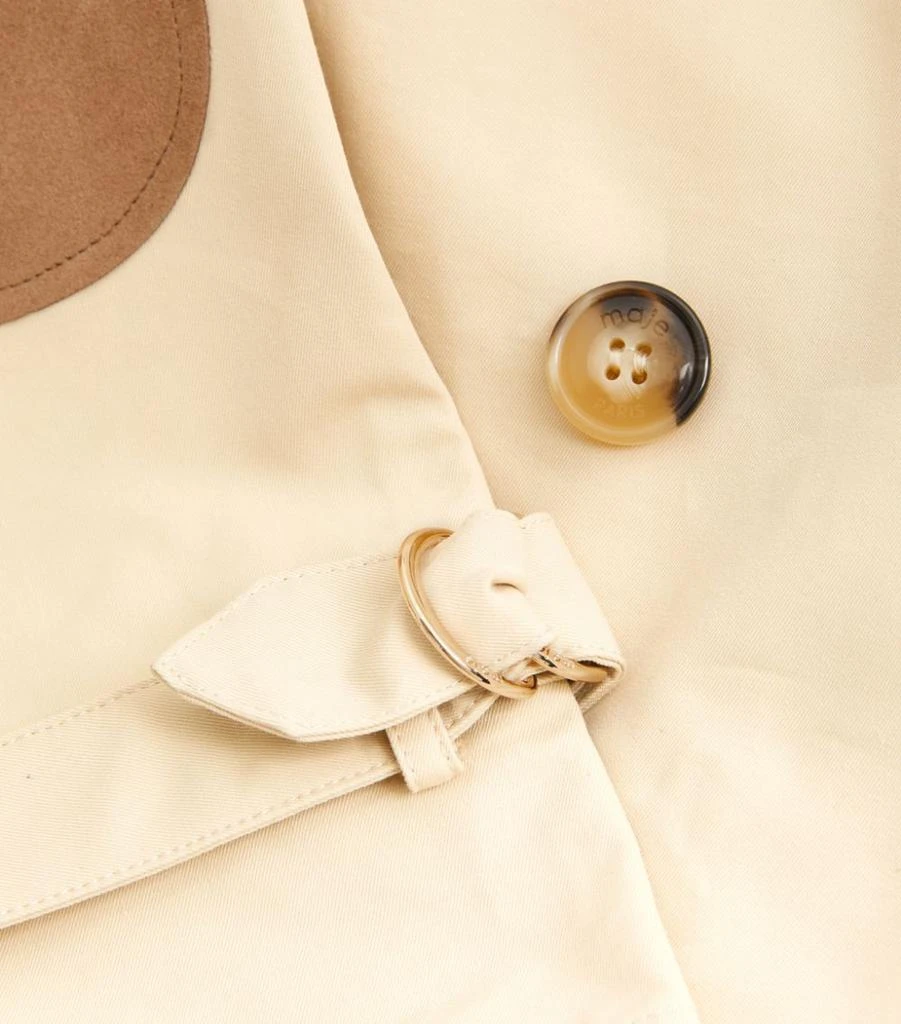 商品Maje|Leather-Detail Trench Coat,价格¥2604,第5张图片详细描述
