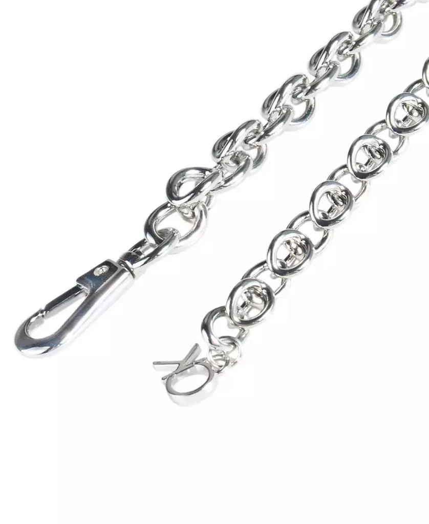 商品Calvin Klein|Women's Silver-Tone Chain Belt with Hanging Logo Charm,价格¥336,第3张图片详细描述