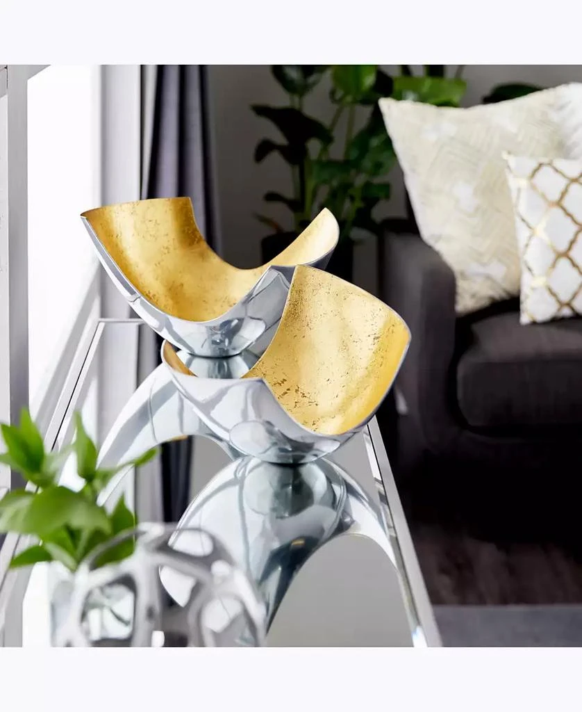 Aluminum Contemporary 2 Piece Abstract Decorative Bowl Set 商品