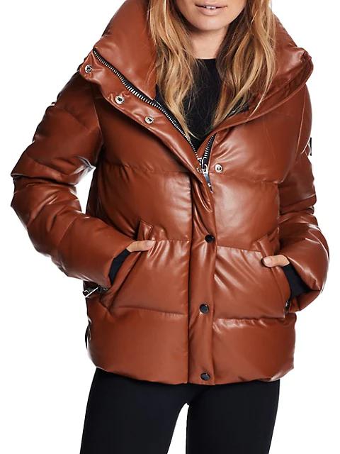 Isabel Vegan Leather Down Puffer Jacket商品第4张图片规格展示