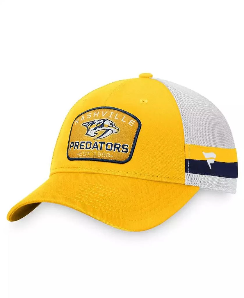 商品Fanatics|Men's Gold, White Nashville Predators Fundamental Striped Trucker Adjustable Hat,价格¥208,第1张图片