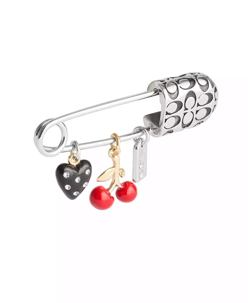 商品Coach|Faux Stone Vintage Charms Signature Safety Pin Brooch,价格¥421,第3张图片详细描述