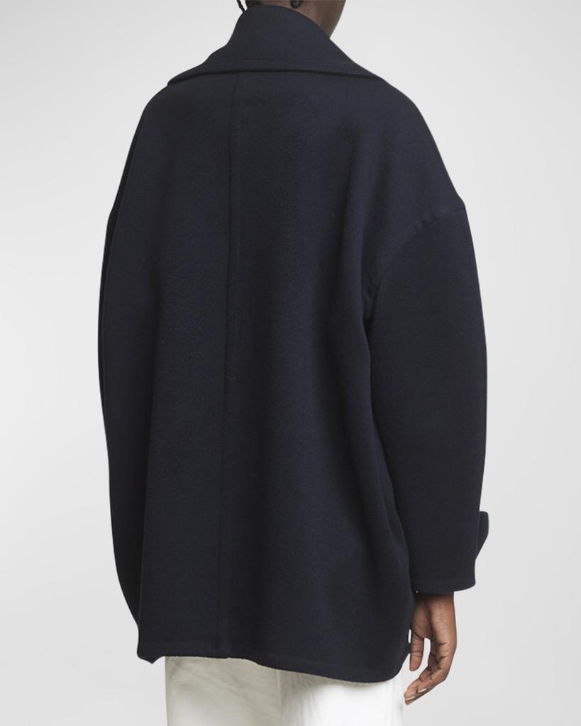 Loewe Pebble Double-Breasted Wool Peacoat - Coats - Free
