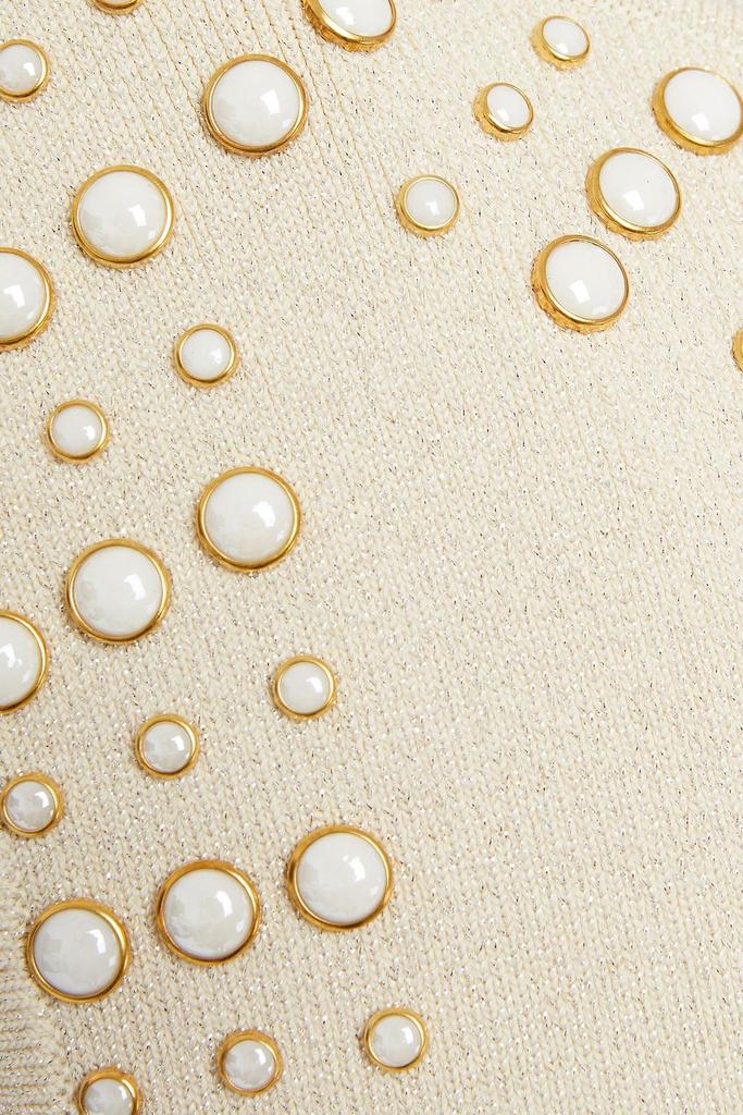 Ariane scalloped embellished metallic stretch-knit mini dress商品第4张图片规格展示