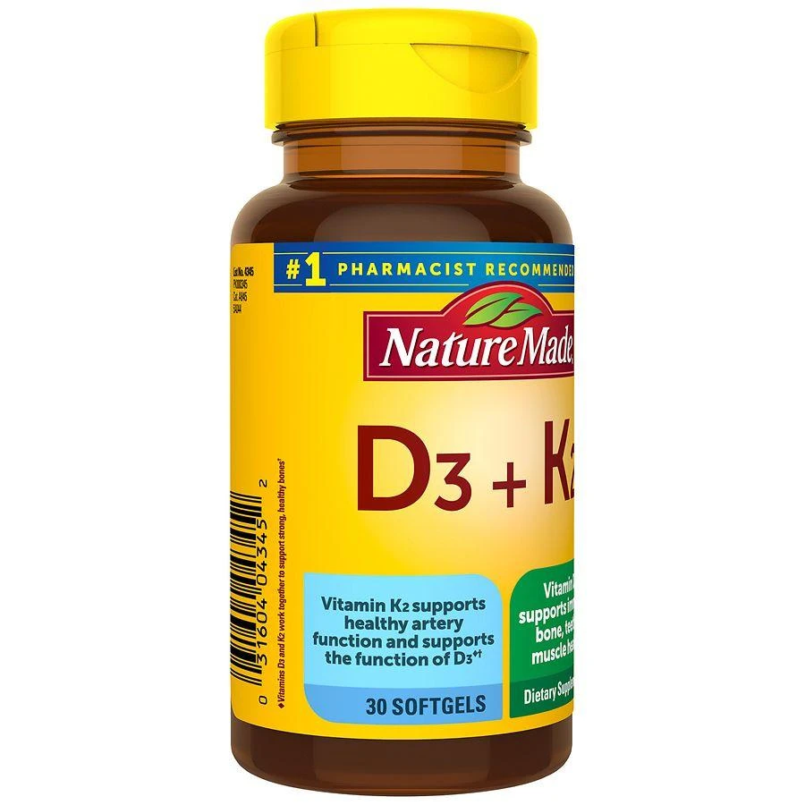 商品Nature Made|Vitamin D3 + K2 Softgels,价格¥141,第5张图片详细描述