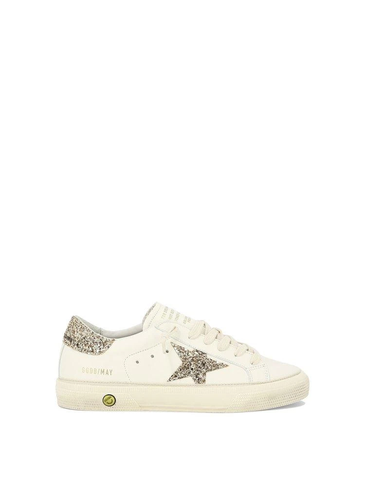 商品Golden Goose|Golden Goose Kids May Glitter Star Patch Sneakers,价格¥1851,第1张图片