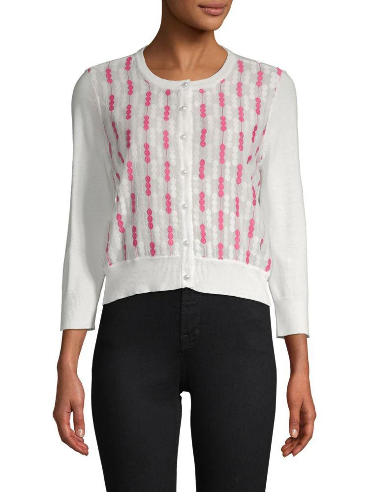 商品Karl Lagerfeld Paris|Embroidered Button-Down Cardigan,价格¥150,第1张图片