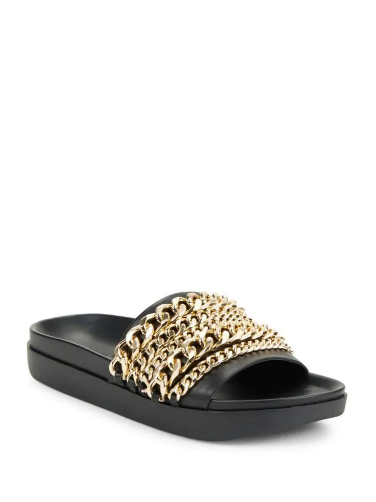 商品KENDALL & KYLIE|Shiloh Chain-Link Leather Pool Slide Sandals,价格¥752,第2张图片详细描述