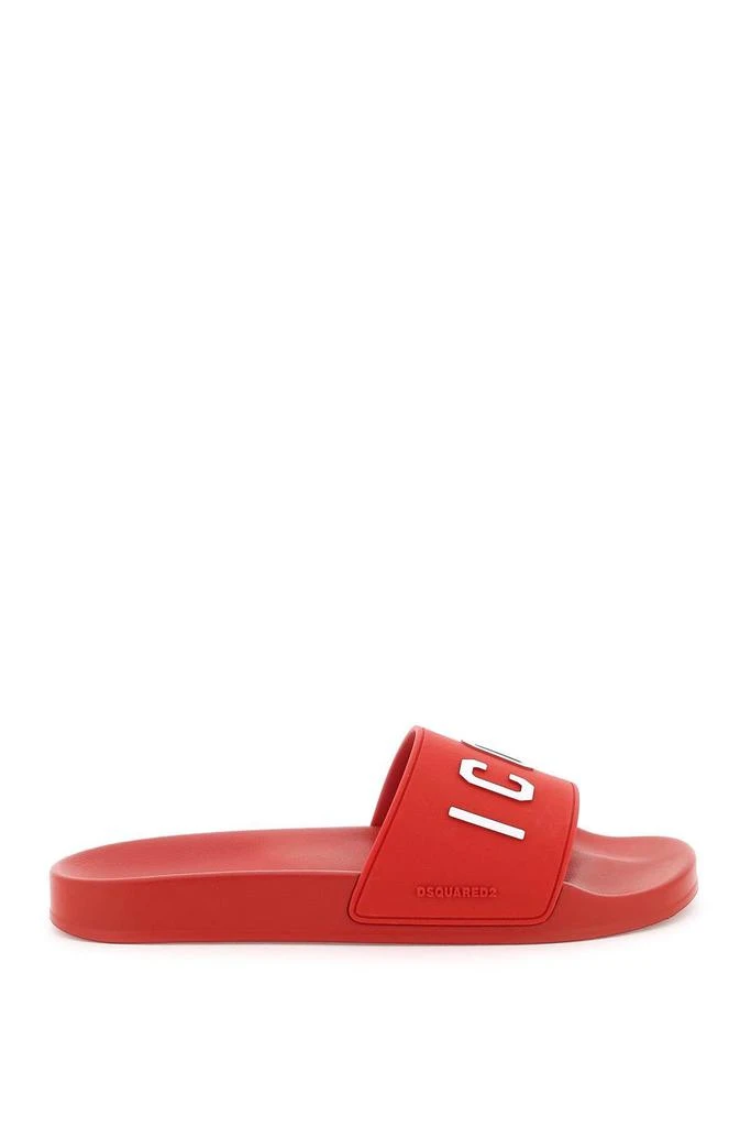 商品DSQUARED2|'ICON' RUBBER SLIDES,价格¥571,第1张图片