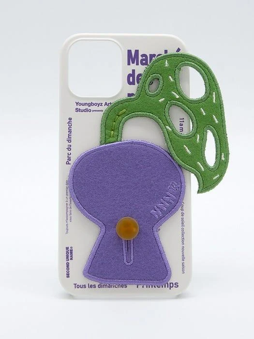 商品SECOND UNIQUE NAME|[Purple] Plants Patch iPhone Case,价格¥438,第1张图片