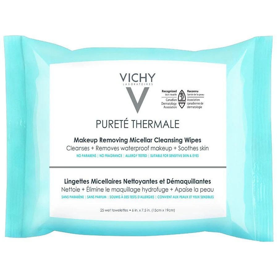 商品Vichy|Purete Thermal 3-in-1 Makeup Remover Wipes with Micellar Cleanser Water,价格¥83,第1张图片