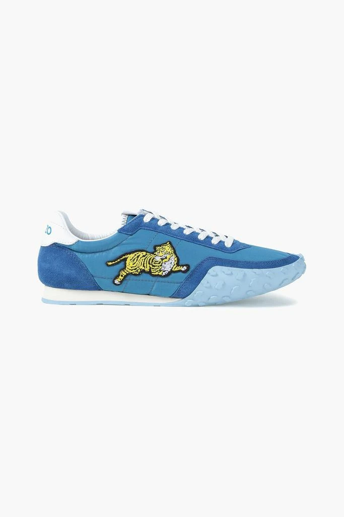 商品Kenzo|Appliquéd suede and shell sneakers,价格¥402,第1张图片