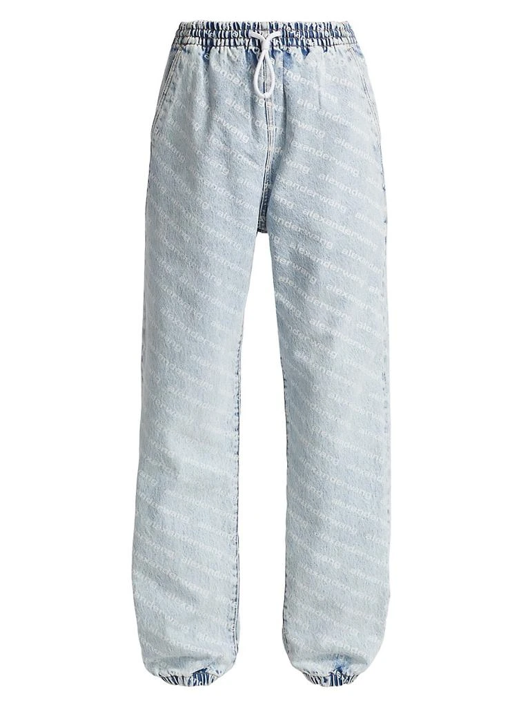 商品Alexander Wang|Signature Logo Print Denim Jogger,价格¥2058,第1张图片