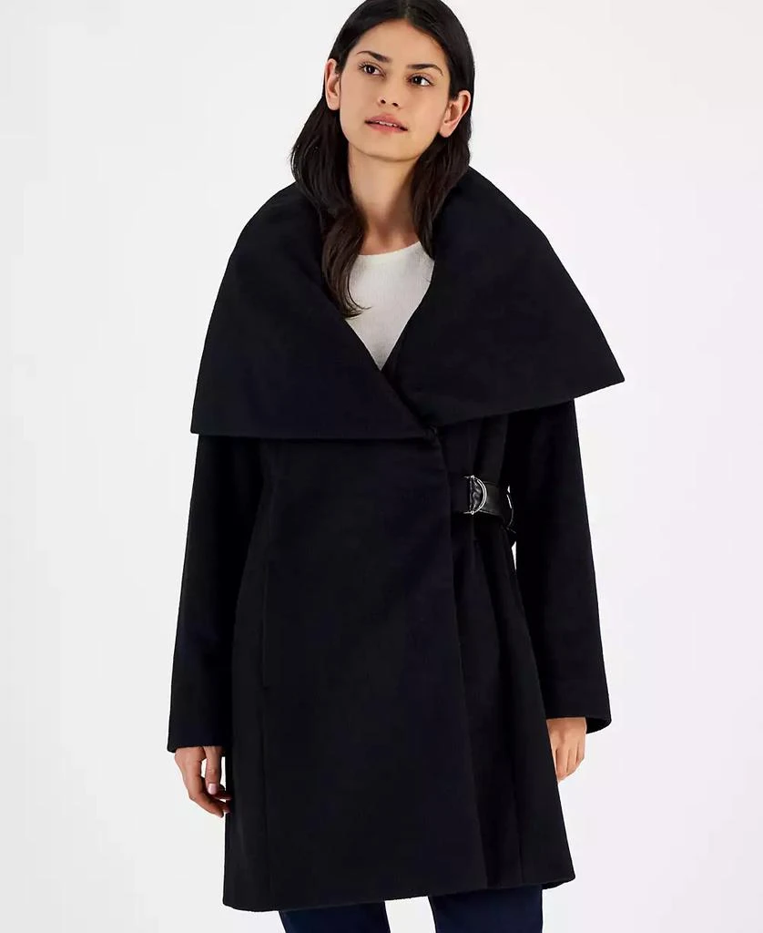 商品Via Spiga|Women's Belted Hooded Shawl Wrap Coat,价格¥1347,第3张图片详细描述