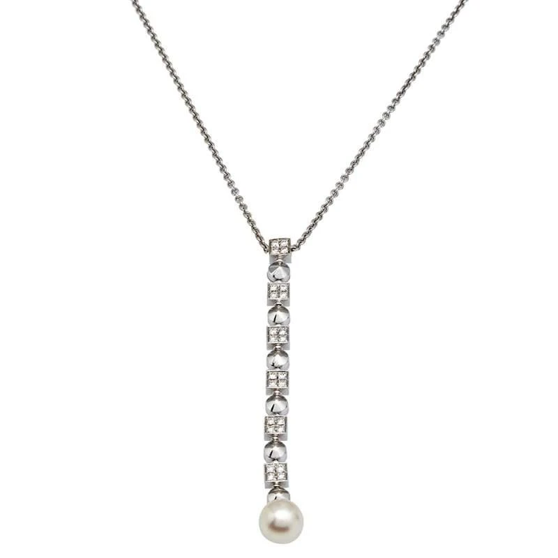 商品[二手商品] BVLGARI|Bvlgari Lucea Cultured Pearl Diamond 18k White Gold Pendant Necklace,价格¥12548,第1张图片