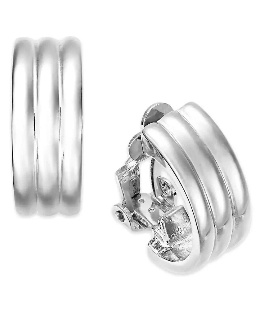 商品Ralph Lauren|Gold-Tone Ribbed Hoop Clip-On Earrings,价格¥120,第1张图片