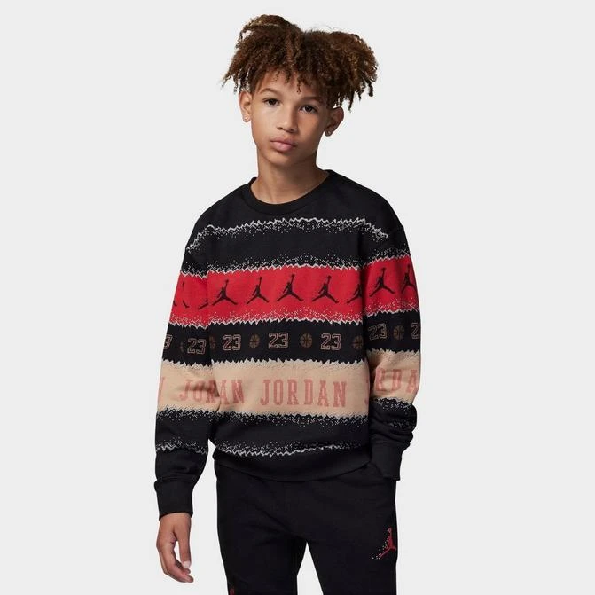 商品Jordan|Big Kids' Jordan MJ Holiday Fleece Crewneck Sweater,价格¥112,第1张图片