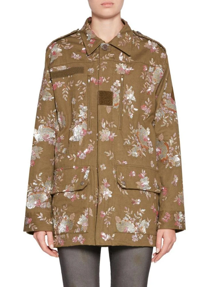 商品Yves Saint Laurent|Floral Embroidered Military Jacket,价格¥24635,第1张图片