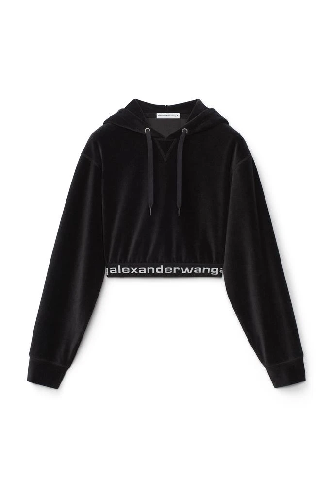 商品Alexander Wang|LONG-SLEEVE HOODIE IN STRETCH CORDUROY,价格¥2025,第1张图片