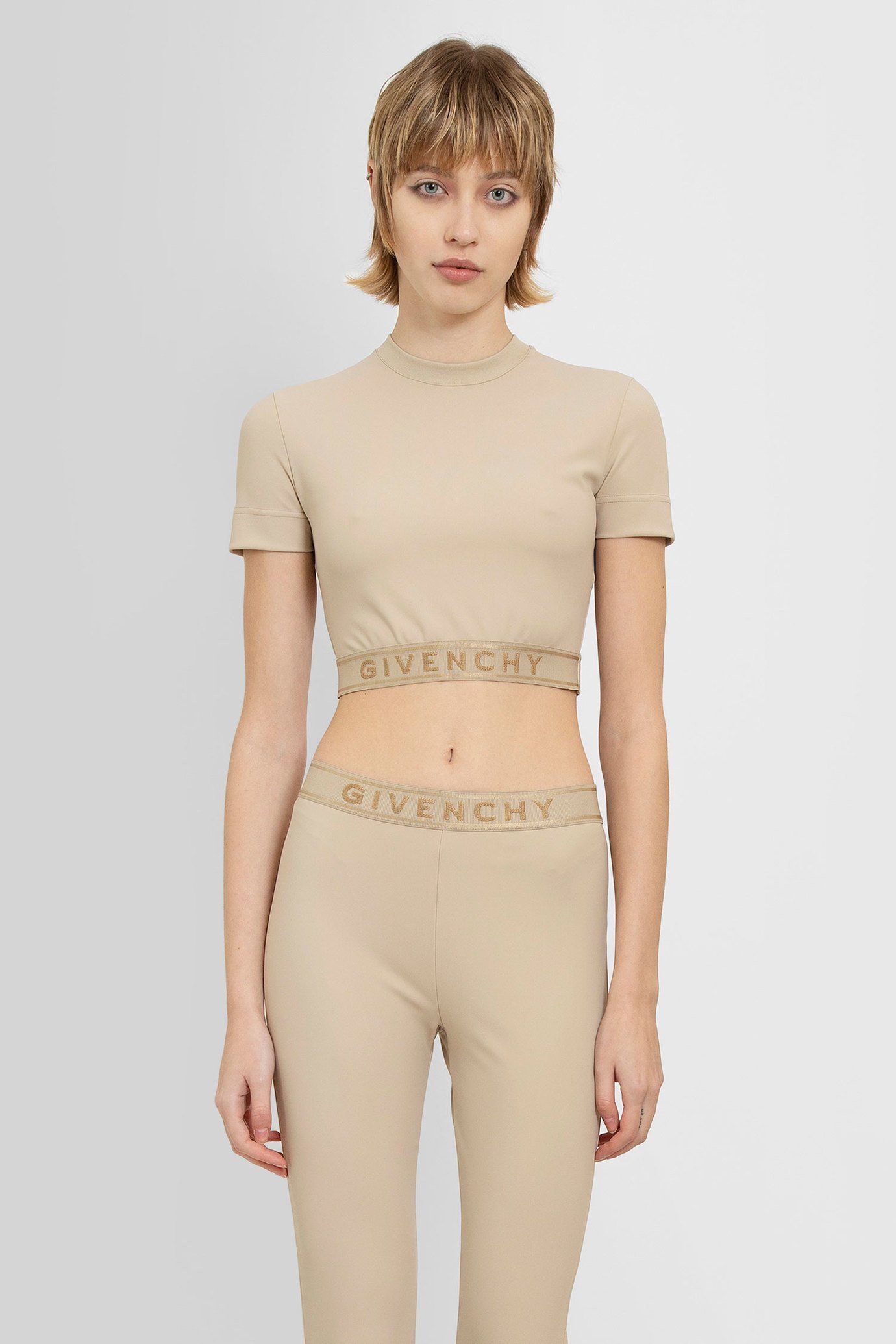 商品Givenchy|GIVENCHY 女士米色短袖T恤 BW709Z3096-270,价格¥2435,第1张图片