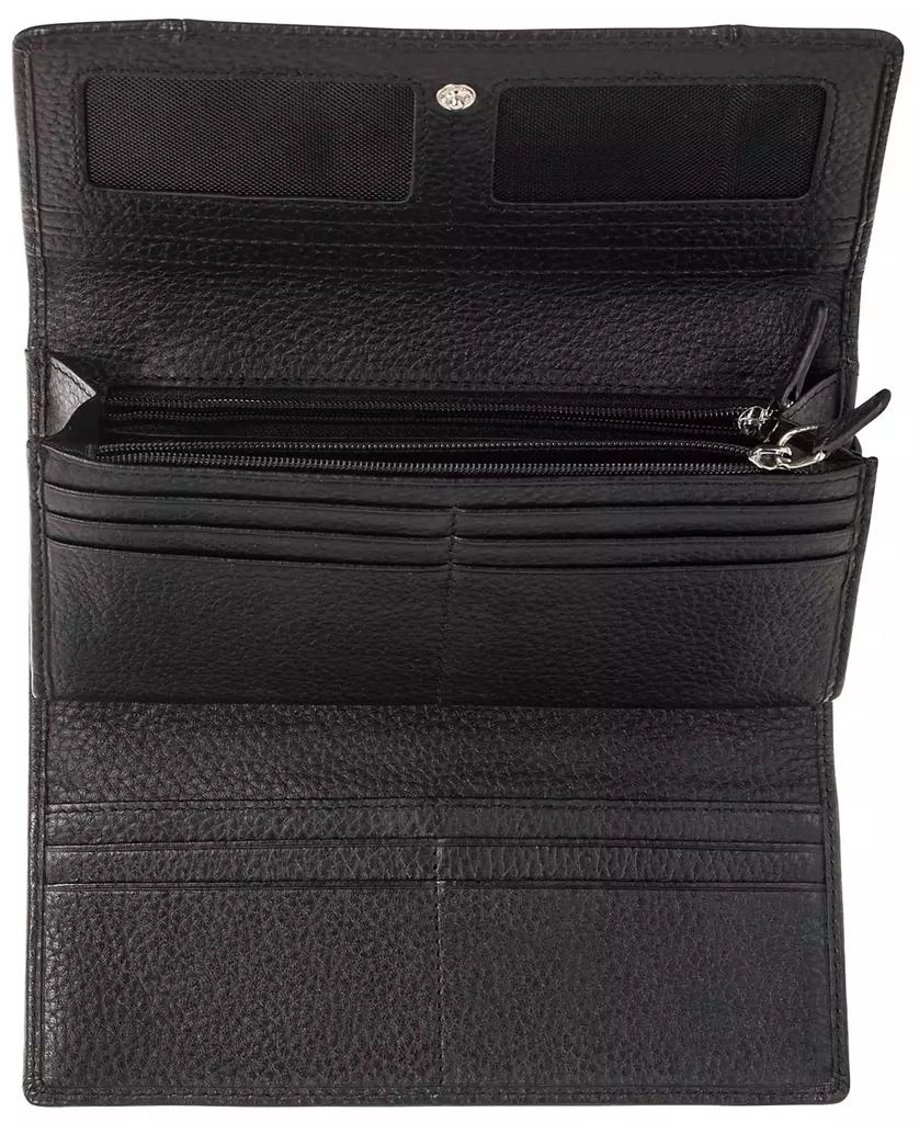 商品Mancini Leather Goods|Women's Pebbled Collection RFID Secure Trifold Wallet,价格¥520,第4张图片详细描述