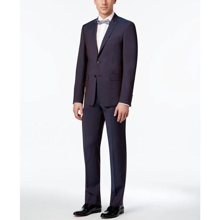 商品Calvin Klein|Men's Extra Slim-Fit Wine Peak Lapel Suit,价格¥662,第2张图片详细描述