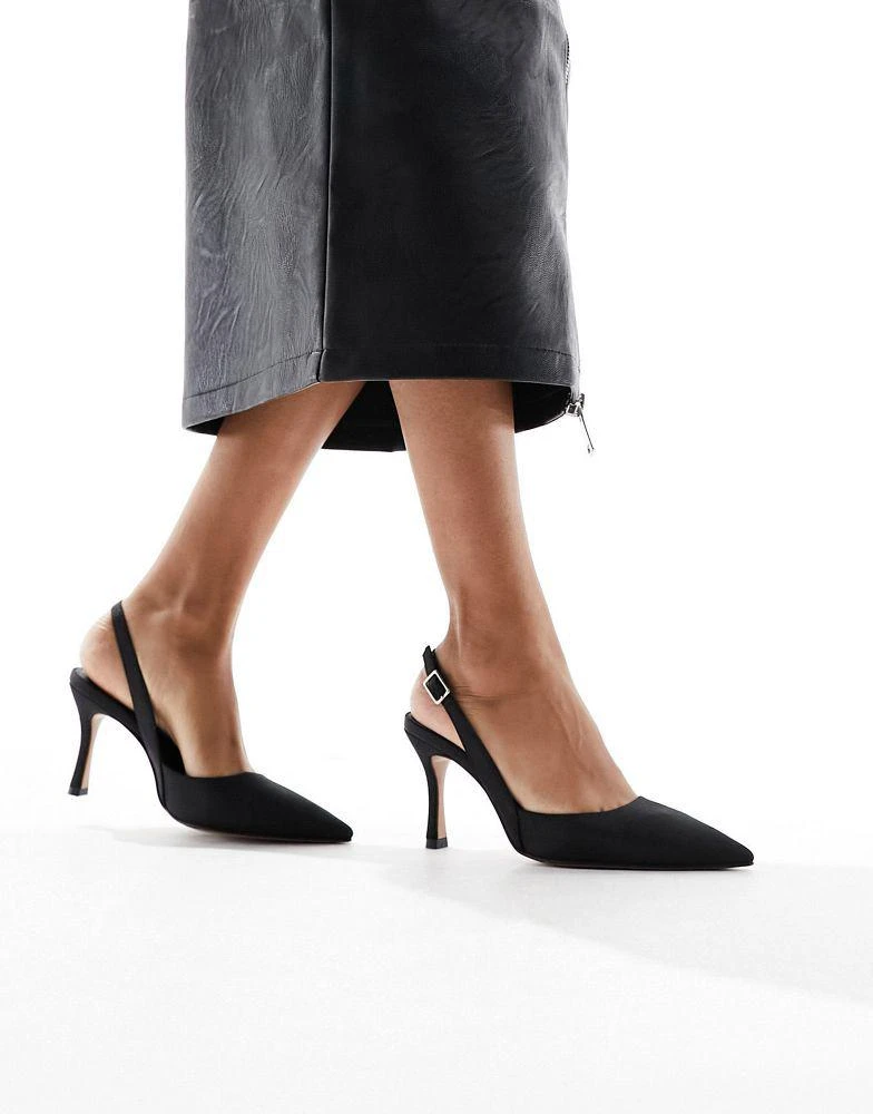 商品ASOS|ASOS DESIGN Samber 2 slingback stiletto heels in black,价格¥274,第1张图片