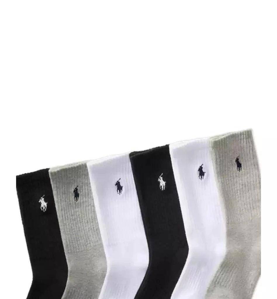 商品Ralph Lauren|Little & Big Boys Solid Crew Socks, 6-Pack,价格¥185,第2张图片详细描述
