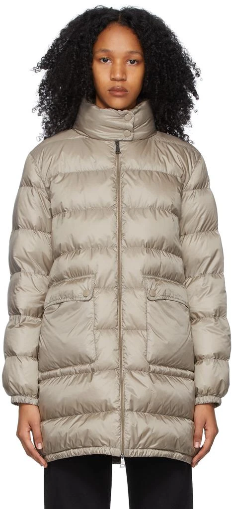 商品Moncler|灰褐色 Abricotier 羽绒大衣,价格¥13100,第1张图片