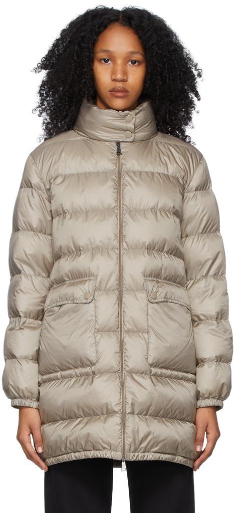 商品Moncler|灰褐色 Abricotier 羽绒大衣,价格¥12121,第1张图片