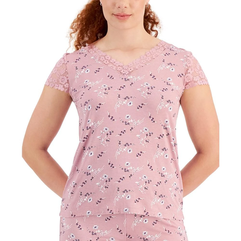 商品Charter Club|Women's Printed Lace-Trim 2-Pc. Pajama Set, Created for Macy's,价格¥203,第4张图片详细描述